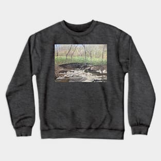 Stream by The Rocky Meadow Oil on Canvas Crewneck Sweatshirt